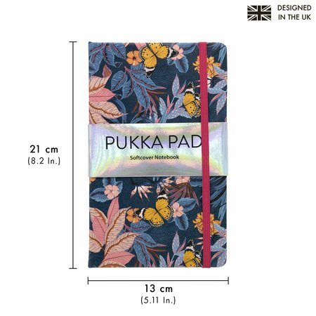 Pukka Pads Bloom Softcover Notebook with Pocket, Blue, 3PK 9491-BLM